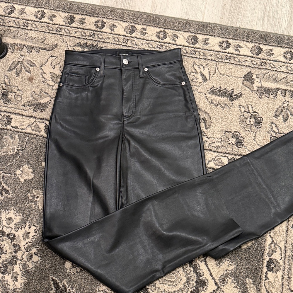 Black Express faux leather pants - sz 2